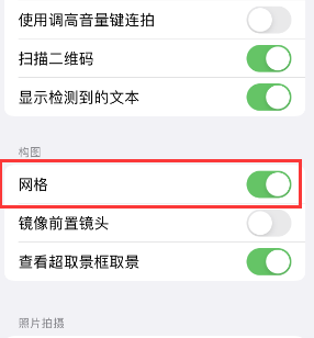 渝水苹果手机维修网点分享iPhone如何开启九宫格构图功能 